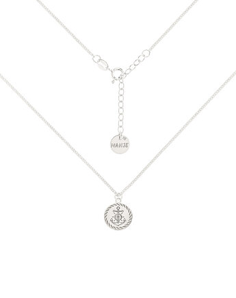 Srebrny choker pancerka z grawerowaną kotwicą, MANJE
