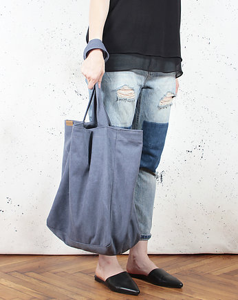 Lazy bag torba ciemnoniebieska na zamek / vegan, hairoo