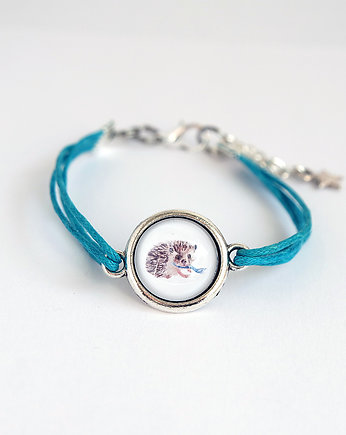 Bransoletka - Jeżyk - niebieska, sznurki, yenoo