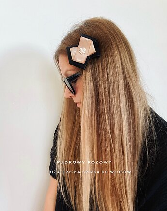 Biżuteryjna spinka do włosów z perełkami New, Pudrowy Różowy