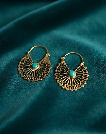 Kolczyki z mosiądzu Suri indyjska biżuteria dekorowana, SempreArte