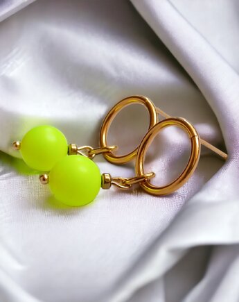 Swarovski neon pearls : neon yellow, kaktusia