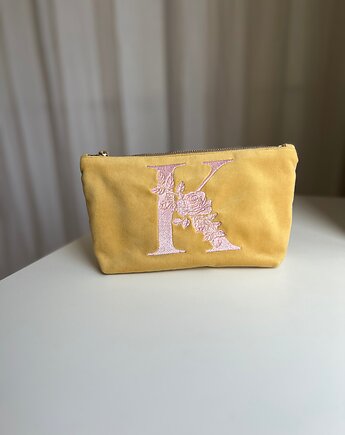 Kosmetyczka litera imienia jasny żółty, RUDNIK