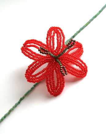 Czerwona Lilia - naszyjnik choker, Hibiscus