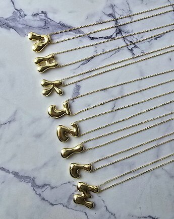 Łańcuszek z literką dmuchaną Goldie, AFRODITTE COLLECTION