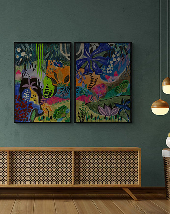 Natura na ścianie, 2 malowane obrazy, AAS Art Studio