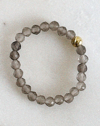 Pierścionek elastyczny Kwarc Dymny, Chmolowska Jewellery