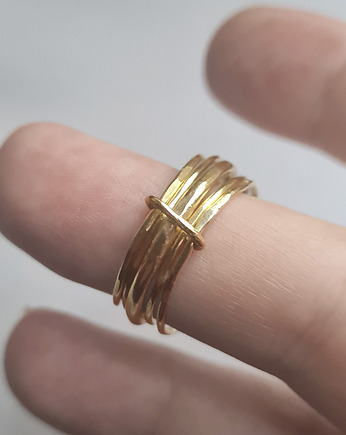 Pierścionek SLIM-5 srebro złocone na wymiar, COCONUT