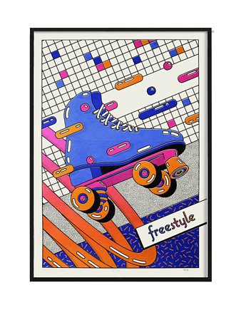 Plakat Freestyle Rollerskate pomarańcz, Pracownia Witryna