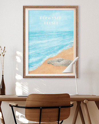 Półwysep Helski - Foki nad morzem - plakat fine art, minimalmill