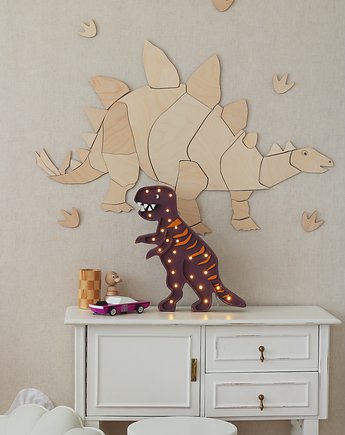 Dinozaur Stegozaur Dekoracja Ścienna Origami, drewniana, Cut It Now