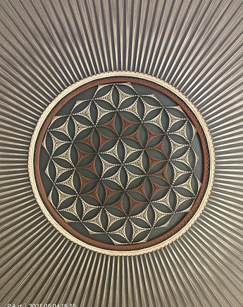 Obraz z nici, mandala, słońce, P.A.rt