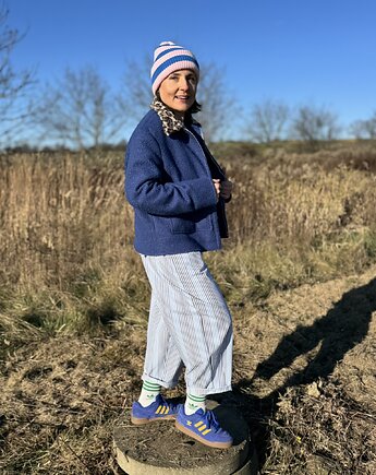 Jeansowe Barrel Leg w paski, Glucka