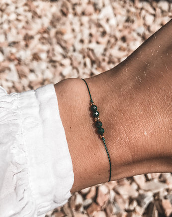 Bransoletka Petite green z malachitem minimalistyczna, Tiny Stone