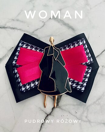 Brosza WOMAN w stylu Pop Art z artystyczną Kobietą, Pudrowy Różowy