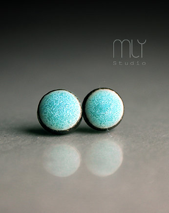 Kolczyki ceramiczne Mini Mięta 6mm, Magda Łysiak
