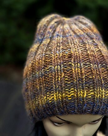 Jesiennie / czapka z jedwabiem, agat handmade