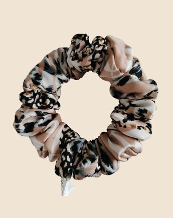 Satynowa gumka satynowa scrunchie owijka frotka pustynna pantera MINI, Capillum