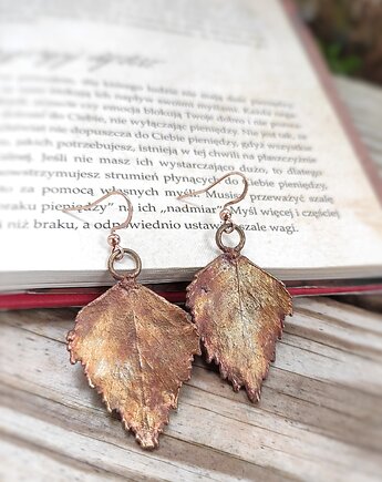 Listki brzozy VIII kolczyki miedziane, Treemasters Copper Jewelry