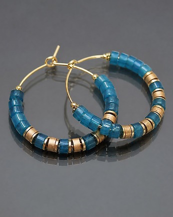 Kolczyki Alloys Collection Wianki /jadeit blue/, KiKa pracownia