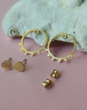 Kolczyki DOTS, srebro 925 pokryte 24K złotem, Friedman Jewelry