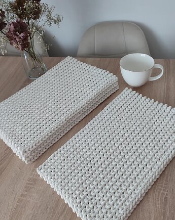 Komplet prostokątnych podkładek ze sznurka 4szt - 25cmx40cm, MISZ MASZ Dorota Tyszko