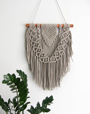 Makrama 40x60 szara, Sznurki i Patyki