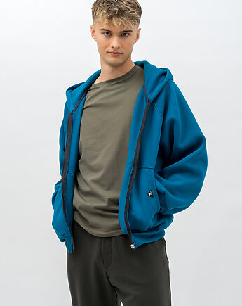 Bluza z kapturem na zamek ,,BERET"petrol, 3 for U