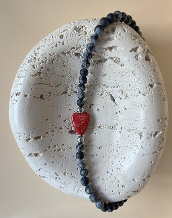 Komplet choker i bransoletka z obsydianu, Messme