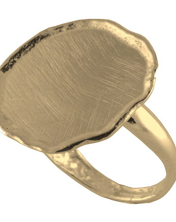Srebrny pozłacany pierścionek NADTOPIONY, ATdiament
