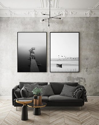 DWA PLAKATY czarno białe fotografie, black dot studio