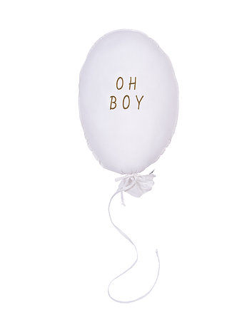 Poduszka balon ecru OH BOY haft karmelowy, Malomi Kids