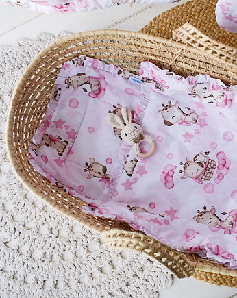 Kołderka Bezposzewkowa z Podusią Falbanki Bawełna 75x55 cm LOVE od BabyU, Sleepdo