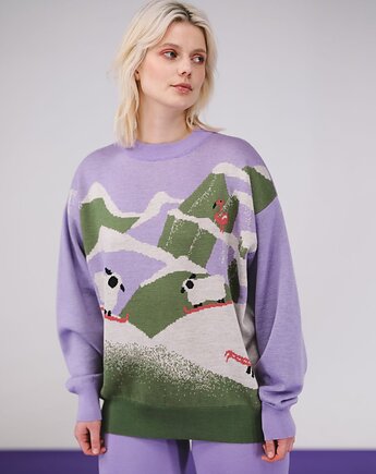 Sweter - Opowieść o owcach 3 - fioletowy, Woolish