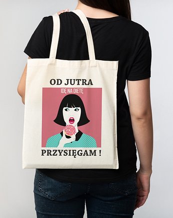 Torba bawełniana "Od jutra idę na dietę, przysięgam!", Fotobloki and decor