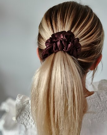 Gumka jedwabna, scrunchie, frotka chocolate dream MIDI, Capillum