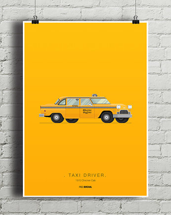Taxi Driver - Checker Cab - plakat A2, minimalmill