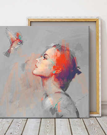 Obraz na płótnie "SHE&BIRD IV", Krzanoo