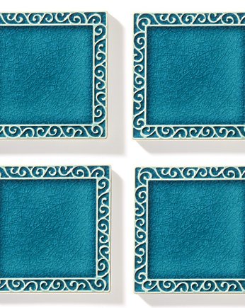 4 kafle LENTO 10cmx10cm turkusowe, pracowniazona