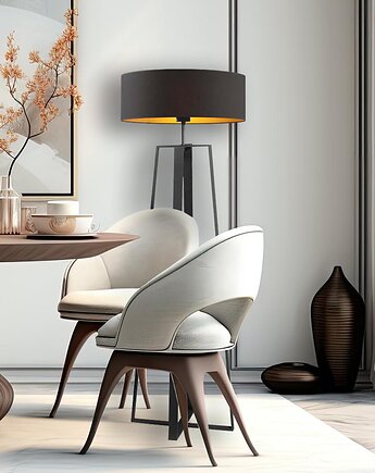 Lampa podłogowa z cylindrycznym abażurem MOSS GOLD, LYSNE