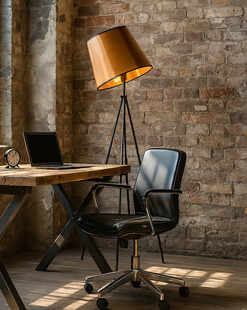 Loftowa lampa stojąca na trójnogu do salonu OSLO MIRROR, LYSNE