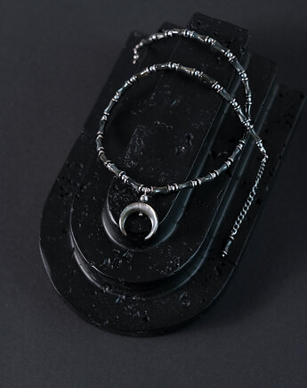 Naszyjnik z czarnej masy perłowej z LUNULĄ, AT NOON