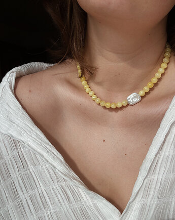 Naszyjnik Jadeit masełkowy, Chmolowska Jewellery