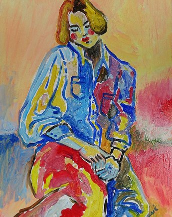 Obraz  olejny do salonu modelka, alice oil on canvas