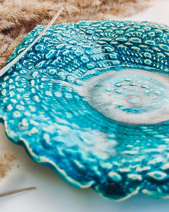 Patera Soft Lace - turkusowa, ArtStyl Pracownia Ceramiki