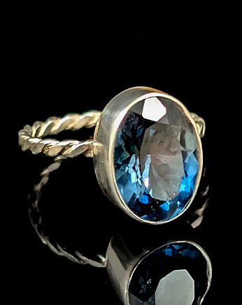 Pierścionek królewski topaz london blue, Pracownia Neores