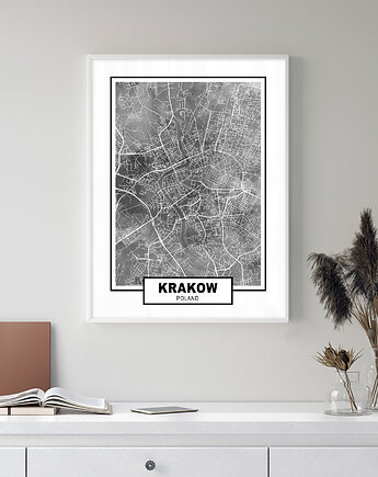 Kraków - plakat z planem miasta, Futuro Design