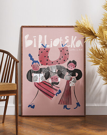 Plakat biblioteka, książki, czytanie, Zuzanna_Kowalska