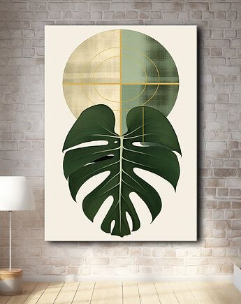 Tropikalne liście - Plakat - Loft, Minimalizm #67, Black Sapphire Art