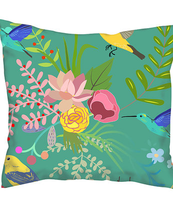 Poduszka full print, kwiaty i ptaki, Love Life and Forest